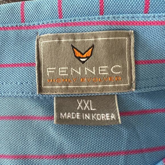 2-Fennec shirts highly evolved Golf polo men's 2XL 1- blue 1- gray Poly/spandex - Picture 7 of 10
